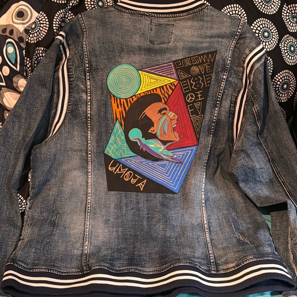 Antonio Designs Custom Umoja Native Washed Denim Jacket - Picture 1 of 5